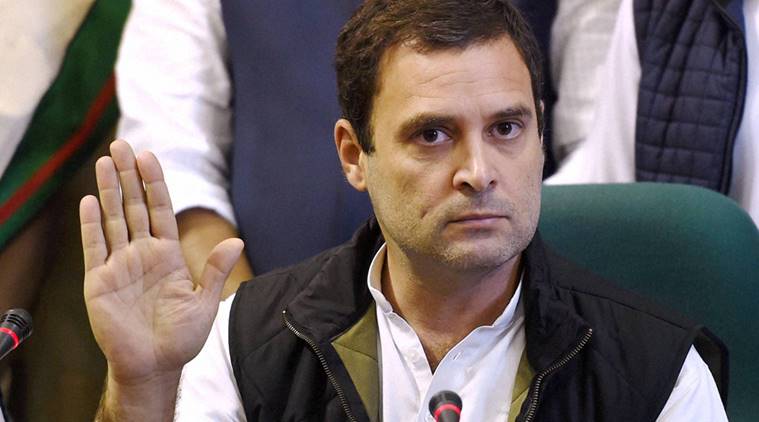 Rahul Gandhi at a press conference